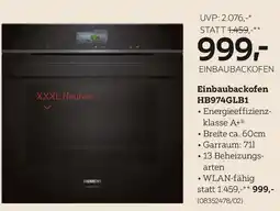 XXXLutz Einbaubackofen hb974glb1 Angebot