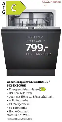 XXXLutz Geschirrspüler sn63h805be/ sx63h805be Angebot
