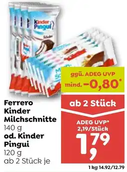 ADEG Ferrero Kinder Milchschneite Angebot