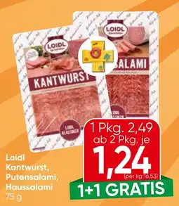 Spar Loidl Kantwurst, Putensalami, Haussalami Angebot