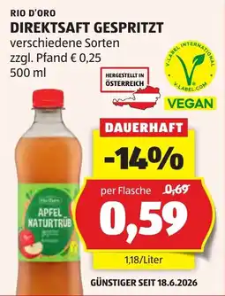Hofer Rio d'Oro Apfel Naturtrüb Angebot