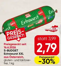 Spar S-Budget Extrawurst XXL Angebot