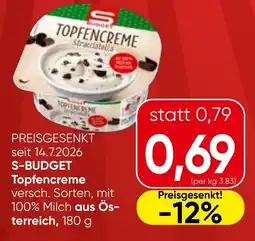 Spar S-Budget Topfencreme Angebot