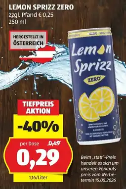 Hofer Lemon Sprizz Zero Angebot