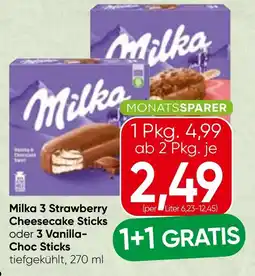 Spar Milka 3 Strawberry Cheesecake Sticks Angebot