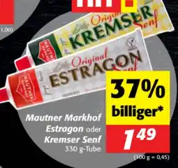 Nah&Frisch Mautner Markhof Estragon oder Kremser Senf Angebot