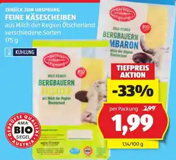Hofer Zurück zum Ursprung Feine Käsescheiben Angebot