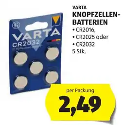 Hofer Varta knopfzellen-batterien Angebot