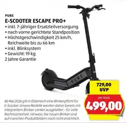 Hofer Pure E-Scooter Escape Pro+ Angebot