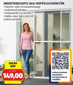 Hofer Insektenschutz-Alu-Doppelschiebetür Angebot
