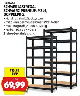 Hofer Monzana Schwerlastregal Schwarz Premium MZL6 Angebot