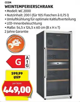 Hofer CEEM WEINTEMPERIERSCHRANK Angebot