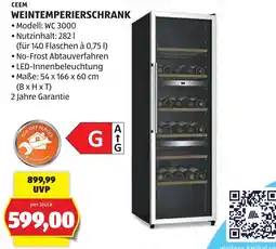 Hofer CEEM WEINTEMPERIERSCHRANK Angebot