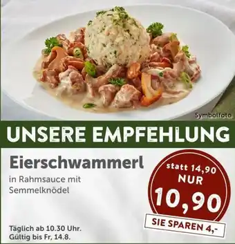 Interspar Eierschwammerl in Rahmsauce mit Semmelknödel Angebot