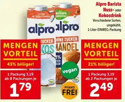 Interspar Alpro Barista Nuss- oder Kokosdrink Angebot