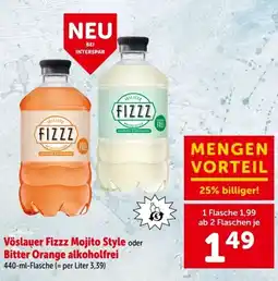 Interspar Vöslauer Fizzz Mojito Style oder Bitter Orange alkoholfrei Angebot