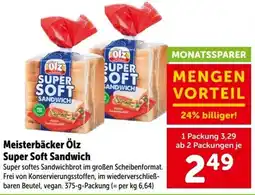 Interspar Meisterbäcker Ölz Super Soft Sandwich Angebot