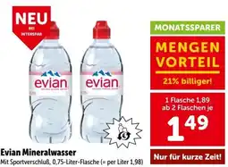 Interspar Evian Mineralwasser Angebot
