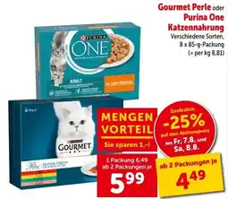 Interspar Gourmet Perle oder Purina One Katzennahrung Angebot