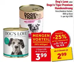 Interspar Dog's Love oder Dogs'n Tiger Premium Hundenahrung Angebot