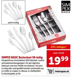 Interspar SIMPEX BASIC Besteckset Angebot