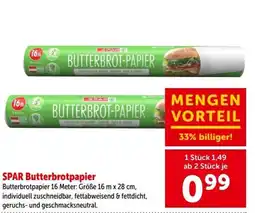Interspar SPAR Butterbrot Papier Angebot