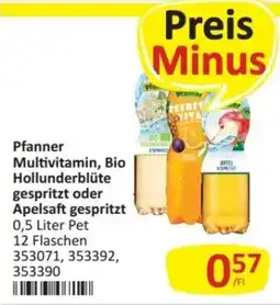 Kastner Pfanner Multivitamin, Bio Hollunderblüte gespritzt oder Apelsaft gespritzt Angebot