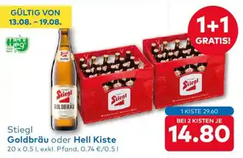 T&G Stiegl Goldbräu oder Hell Kiste Angebot