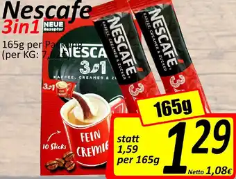 Wurstico Nescafe 3in1 165g Angebot