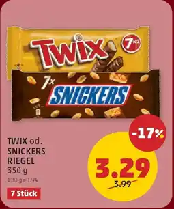 PENNY Twix od. snickers riegel Angebot