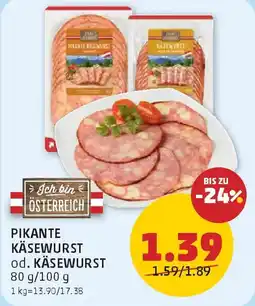 PENNY Pikante käsewurst od. käsewurst Angebot