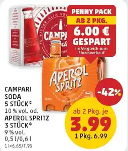 PENNY Campari soda 5 stück od. aperol spritz 3 stück Angebot