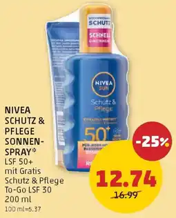 PENNY Nivea schutz & pflege sonnen spray Angebot