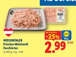 Lidl Wiesentaler frisches maishendl faschiertes Angebot