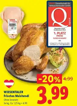 Lidl Wiesentaler frisches maishendl Angebot