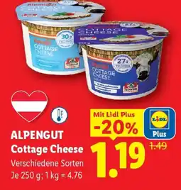 Lidl Alpengut cottage cheese Angebot