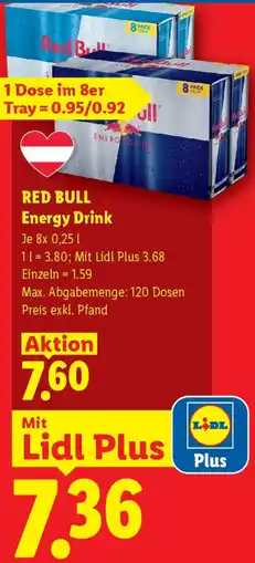 Lidl Red bull energy drink Angebot