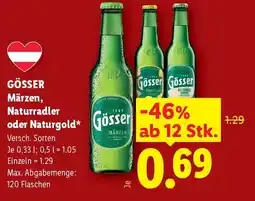 Lidl Gösser märzen naturradler oder naturgold Angebot