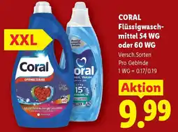 Lidl Coral flüssigwasch mittel 54 wg oder 60 wg Angebot