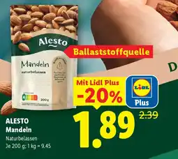 Lidl Alesto mandeln naturbelassen Angebot