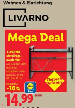 Lidl Livarno metallregal ausziehbar Angebot