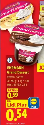 Lidl Ehrmann grand dessert Angebot