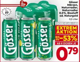 Billa Gösser Märzen, Naturradler Naturradler 0,0%, Biostoff od. Naturgold Angebot