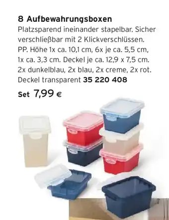8 Aufbewahrungsboxen