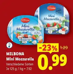 Lidl Milbona mini mozzarella Angebot
