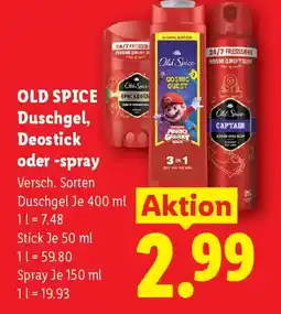 Lidl Old spice duschgel deostick oder spray Angebot