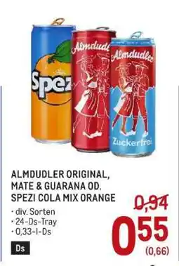 Metro ALMDUDLER ORIGINAL, MATE & GUARANA OD. SPEZI COLA MIX ORANGE Angebot