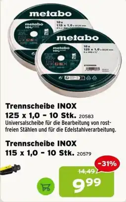 Salzburger Lagerhaus Trennscheibe INOX Angebot