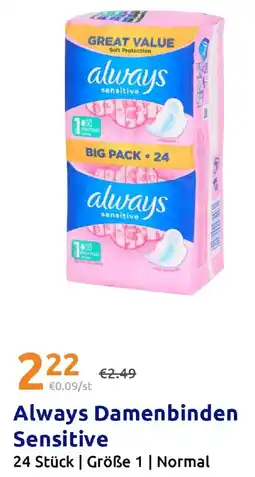Action Always Damenbinden Sensitive Angebot