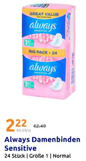 Action Always Damenbinden Sensitive Angebot